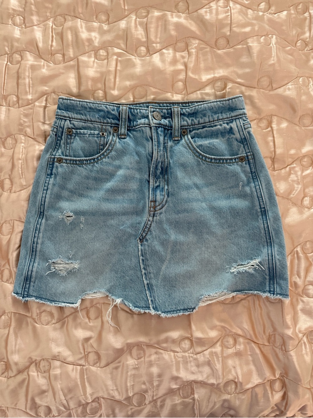 GAP Light Blue Distressed Denim Mini Skirt Kids Size 10